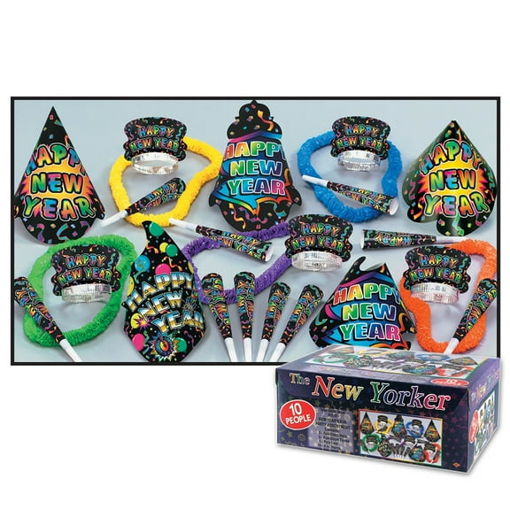 Beistle The New Yorker Kit For 10 People for New Year's Eve