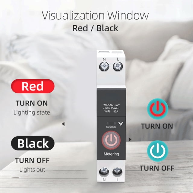 ABS Smart Circuit Breaker Single Channel Professional Remote Controller Home Household Control Count Down APP Voice Assistant Household Office Switch 25A