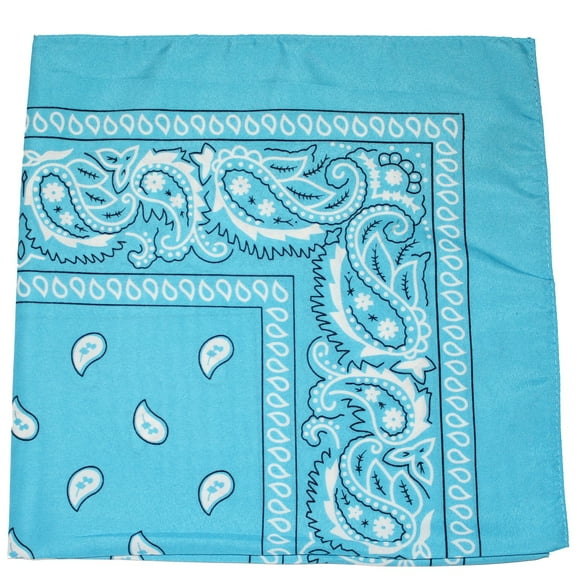Mechaly Paisley 100% Cotton Bandanas - 3 Pack (3 Turquoise)