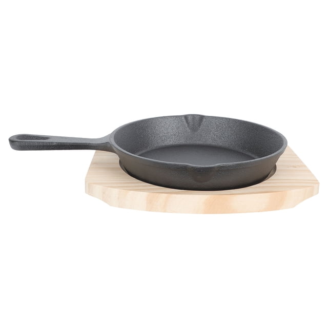 ADDHAT 1Jgo Sartén De Hierro Fundido Para Huevos Y Panqueques Con Mango Antideslizante Negro