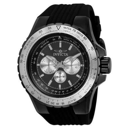 Invicta Aviator Men 50mm Stainless Steel Black Black dial Chronograph Quartz Watch