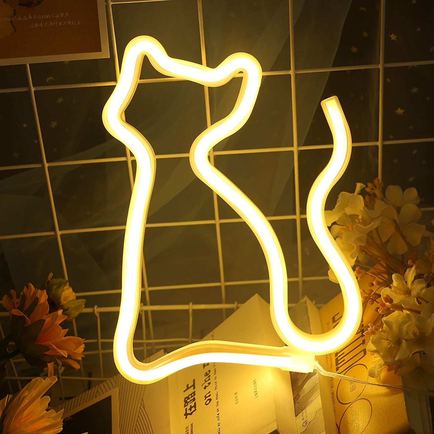 Cat Led Signs Neon Lights For Wall Decor Usb Or Battery Operated Sign Bedroom Decoration Table Decorative Bar Home Party Kids Girls Room Canada - Neon Light Up Wall Decor