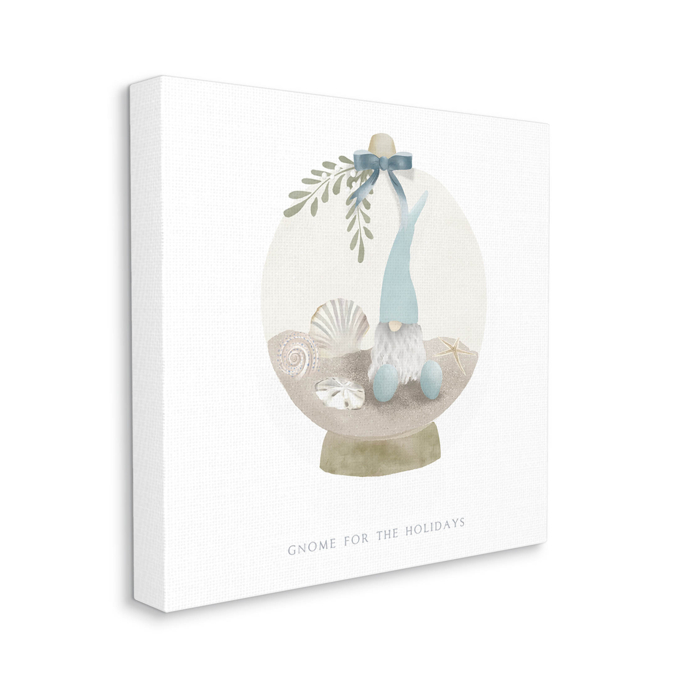 Stupell Industries Gnome For The Holidays Seashells Graphic Art Gallery Wrapped Canvas Print Wall Art, Design by Leah Straatsma