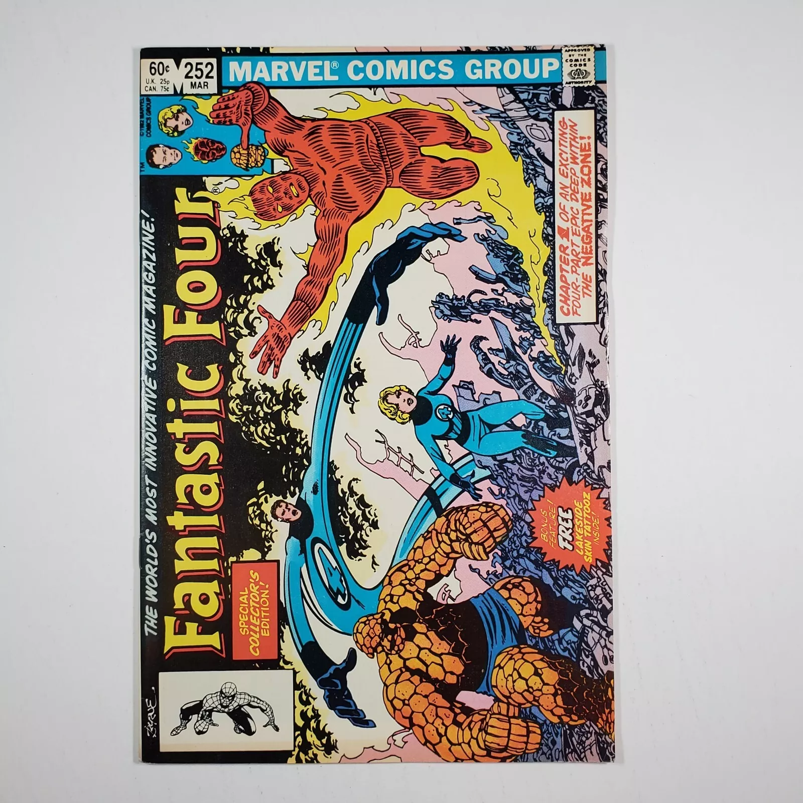 Marvel Comics Fantastic Four #252 VF Key Issue Horizontal Layout Tattooz Missing