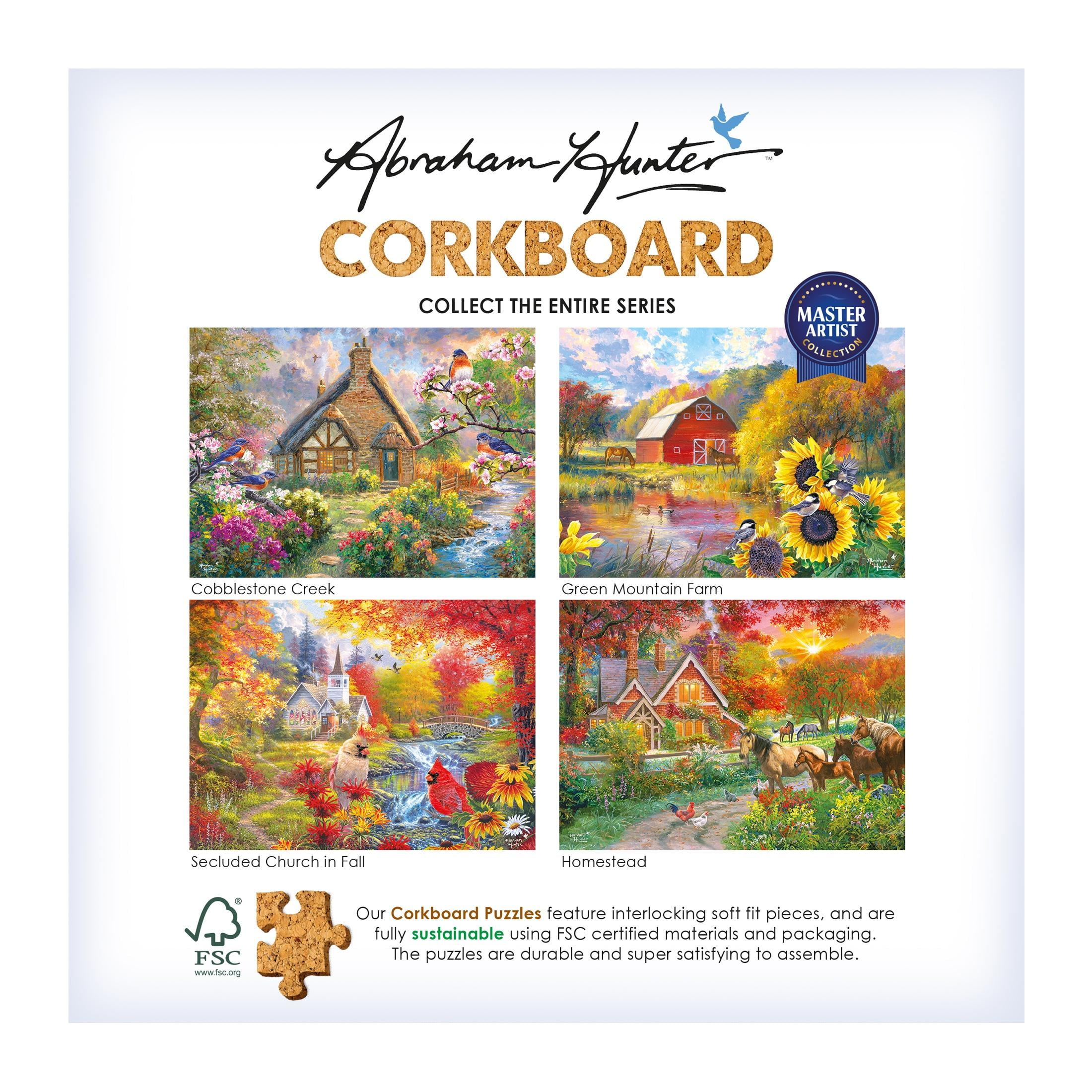RoseArt Abraham Hunter 1000-Piece Cobblestone Creek Cork Adult Interlocking Jigsaw Puzzle