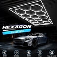 thumbnail image 3 of Hexagon Garage Lights, High Brightness 680W 6500K 86000 LM Honeycomb Led Garage Light 5 Grid for Auto Beauty Shop, Warehouse, Gym, Basement, 3 of 4