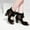 Black, variant on Women's High Heels, Fashion Sandals Hollow Bow Ladies Sandals Back Zipper Fish Mouth Ladies Shoes