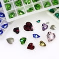 thumbnail image 2 of Taladro de cristal con forma de corazón de melocotón y base puntiaguda, base plateada real, forma especial, para calcomanías de arte de uñas para teléfono móvil, 2 of 6