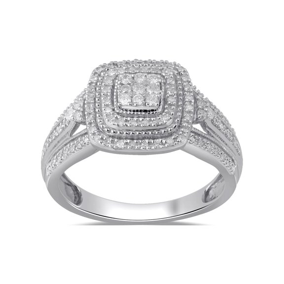 1/4 Carat T.W. White Diamond Engagement Ring in Sterling Silver