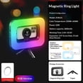 thumbnail image 4 of Magnetic 3600mAh 12W RGB Selfie Ring Light With 2M Tripod for Smartphone, Rechargeable Phone Light,Double-Sided Magnet Handheld Stabilizer for Magsafe/Phones/Video Recording/Photos, 4 of 5