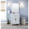 thumbnail image 3 of Benton Collection 26" Distressed White Cottage Bathroom Vanity with White Marble Top, 3 of 5