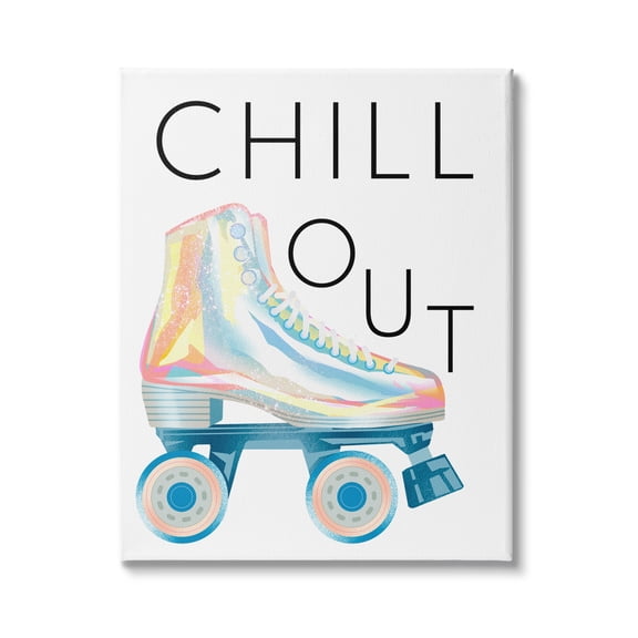Stupell Indtries Chill Out Sassy Phrase Disco Glam Roller Skates,24 x 30,Design by Ziwei Li