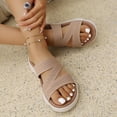 thumbnail image 5 of Daiosportswear Women's Sandals with Arch Support Comfortable Orthopedic Platform Plantar Fasciitis Slides Slippers Beige, 5 of 6