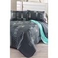 thumbnail image 2 of Trace Anthracite Full/Queen Size Bedspread/Coverlet Set – 3 Piece Quilt Set with Pillowcases, All-Season Lightweight, Digitally Printed Design, 65% Cotton, Made in Turkey – Soft, Durable,, 2 of 3