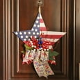 thumbnail image 5 of Hwkond Independence Day Decor 4th Of July Patriotic Welcome Sign - Wooden Independence Day Wreath White Blue Red Bow Wreath For Memorial Day Door Sign Hanging Decoration on Clearance, 5 of 6