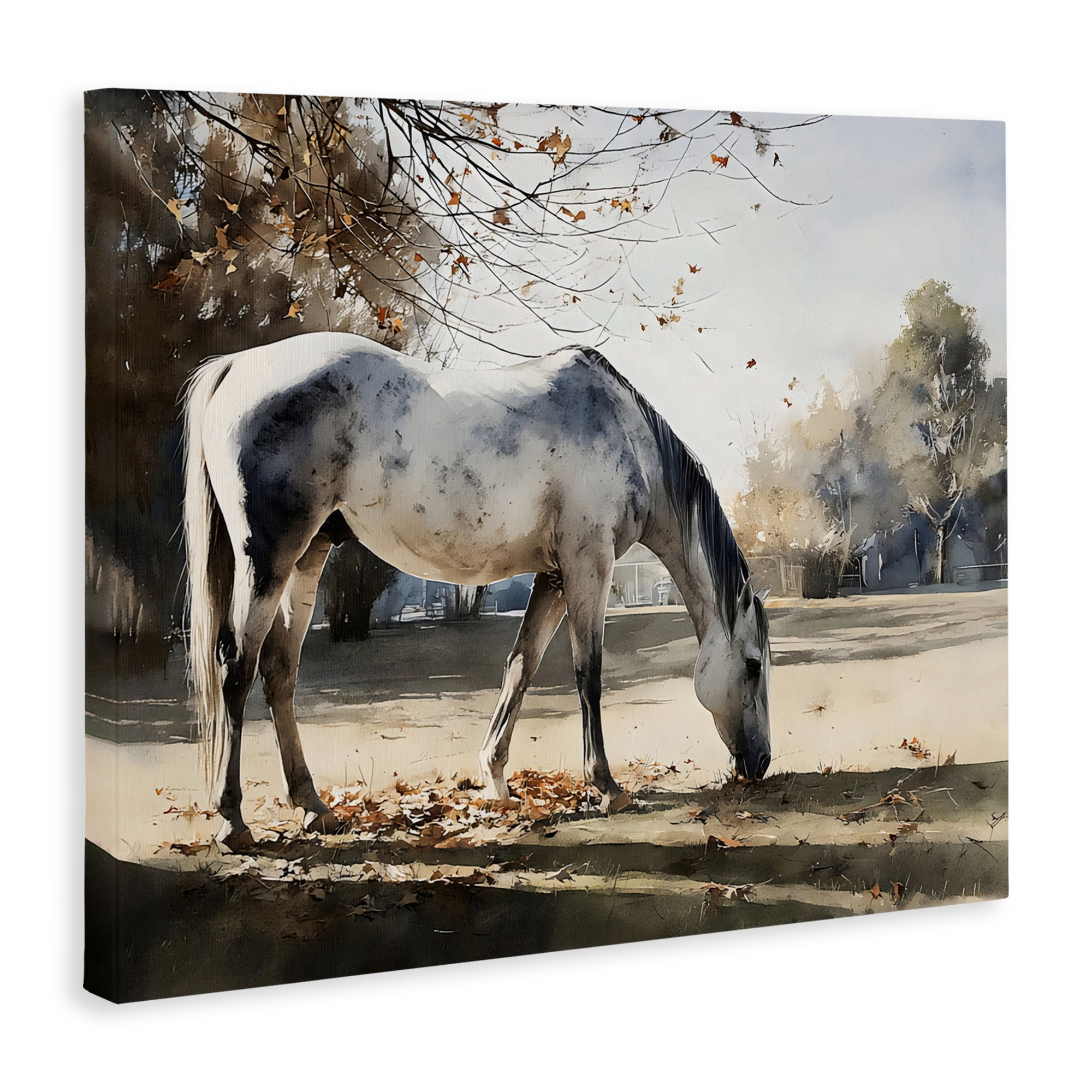 Stupell Industries Grey & White Mare Grazing Canvas Wall Art, design by Franklyn Gregory