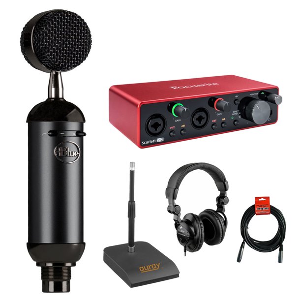 Blue Blackout Spark SL XLR Condenser Microphone with Focusrite Scarlett 2i2 2x2 USB Audio