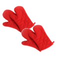 thumbnail image 1 of Oleegame 2PC Pure Color Thickening Microwave Oven Handbag Red, 1 of 5
