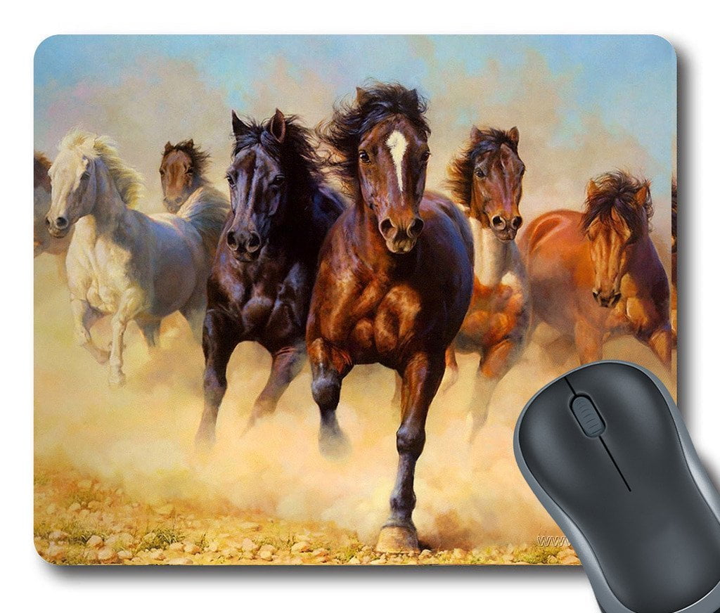 Evolution Of A Horse Rider Mouse Mat Pad & Coaster 