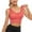 Red, variant on qolati Sports Bra for Women Seamless Stretch Full-Coverages Beauty Back Everyday Bras Comfortable Breathable Support Workout Crop Tank Tops with Built in Bra