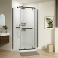 thumbnail image 6 of BARONAGE 34.75" W x 72" H Frameless Pivot Tub Door , 1/4" (6mm) Tempered Glass, Neo-Angle Pivot Shower Enclosure Water Repellent  Shower Door，Matte Black, 6 of 13