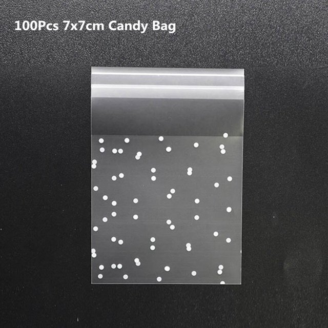 Bolsas de plástico de 100 Uds., bolsa de galletas y dulces autoadhesiva para boda, fiesta de cumpleaños, bolsa de regalo, bolsa de embalaje para hornear galletas Tan Jianjun unisex