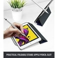 thumbnail image 3 of Poetic Smart Cover with Apple Pencil Holder, Flexible Soft Clear TPU Back, Slim Fit Trifold Stand Folio Front, Lumos X Series, for iPad Mini 5 7.9" 2019, Navy Blue, 3 of 7