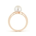 thumbnail image 2 of Angara Solitaire Freshwater Cultured Pearl Bypass Ring in 14K Rose Gold for Women | June Birthstone Jewelry for Her, 2 of 8