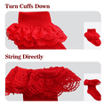 thumbnail image 3 of Baby Girl Lace Ruffle Socks Cotton Eyelet Double Lace Turn Cuff Ankle Frilly Dress Socks for Newborn Infant Toddler Little Kids, 3 of 4