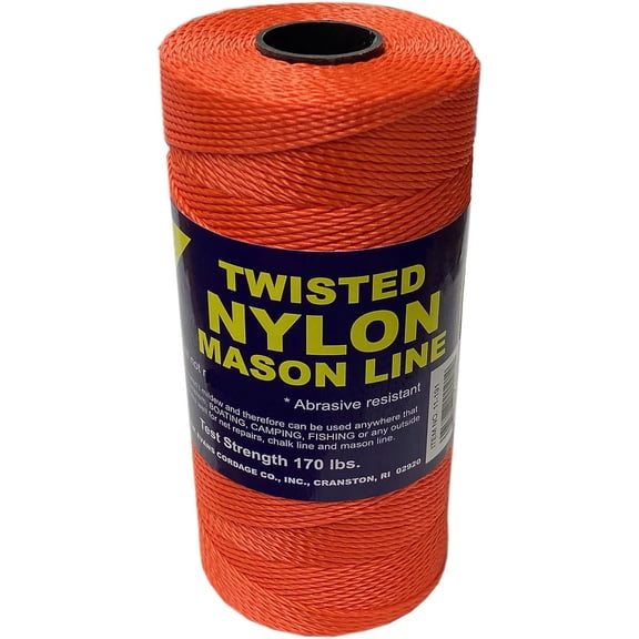 Number-18 Twisted Nylon Mason Line, 1100-Feet, Neon Orange