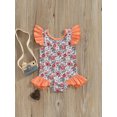 thumbnail image 2 of Arvbitana Toddler Baby Girls One Pieces Swimsuit Floral Print Fly Sleeve Ruffle Romper Swimwear Summer Casual Beach Bathing Suit for Child 12M-6T, 2 of 8