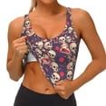 thumbnail image 4 of Lsque Skull rock music record Printed Women'S Sports Bra, Compression, Moisture Wicking, High-Impact Sports Bra For Women,Supportive sports bra-Large, 4 of 9