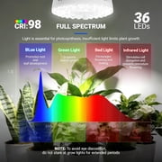 Barrina Orbgrow OG11A2 Clip On Grow Lights for Indoor Plants Integrated Stepless Dimming & Timing 5000K 22W(2 x 11W, 200 Watt Equiv) Full Spectrum 2-Gooseneck with E26 Plant Light Bulbs