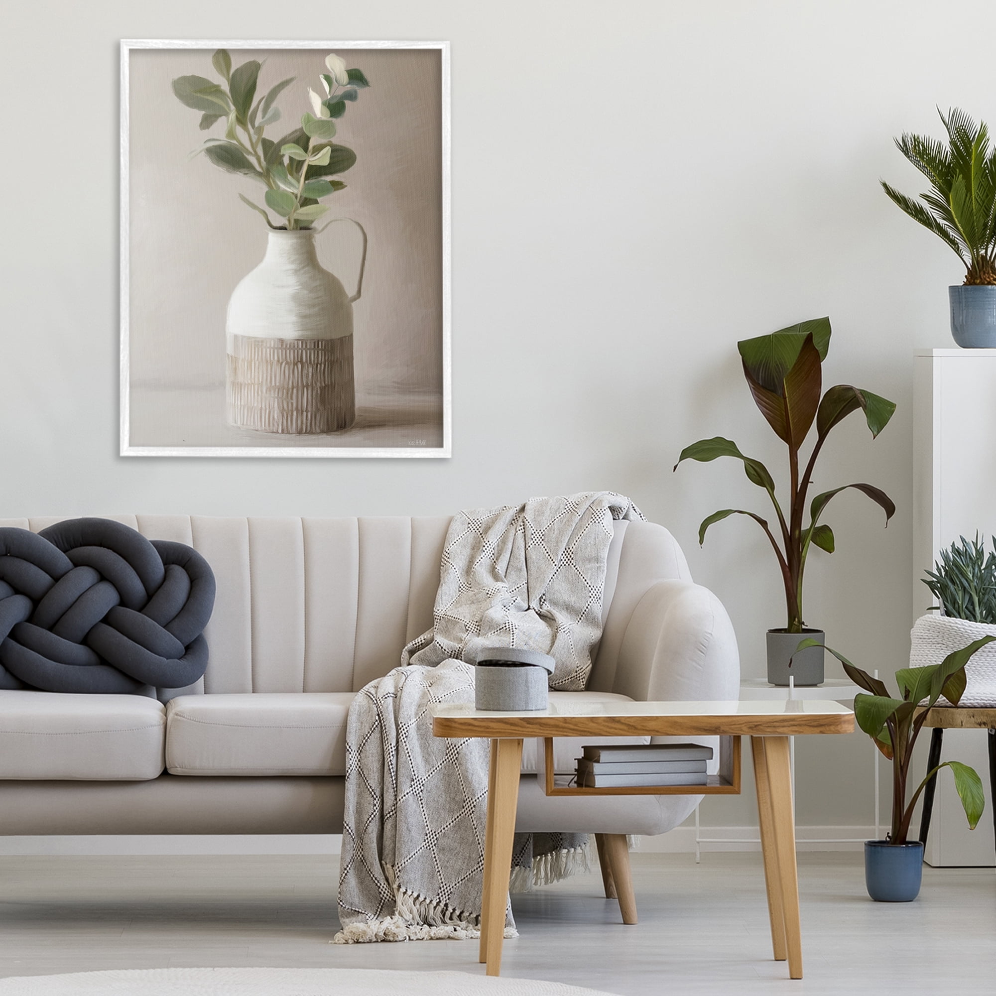 Stupell Industries Eucalyptus In Vase White Framed Giclee Art, design by House Fenway