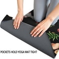 thumbnail image 3 of Red Mushroom Leaf Black Pattern Hot Yoga Mat Towel Non Slip for Hot Yoga - Quick-Drying Yoga Mat Cover with 4 Corner Pockets with Travel Bag - Hot Yoga Towel Non Slip 74"x26", 3 of 6