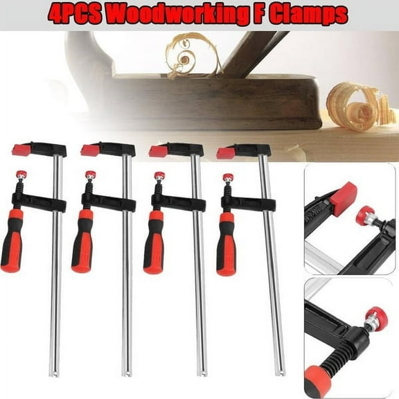 Encounter,4Pcs Heavy Duty F Clamps Woodworking Bar Clips Quick Slide DIY Hand Tool Kit 50*300mm