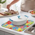 thumbnail image 2 of Pioneer Flower Floral Print Pattern Kitchen Dish Drying Mat 1 Pack, Ultra Absorbent Microfiber Drainer Mat, 16"x18", 2 of 6
