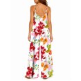 thumbnail image 3 of Women'S Colorful Blossoms Jumpsuits Sleeveless Spaghetti Strap Loose Baggy Wide Leg Overalls Romper, 3 of 7