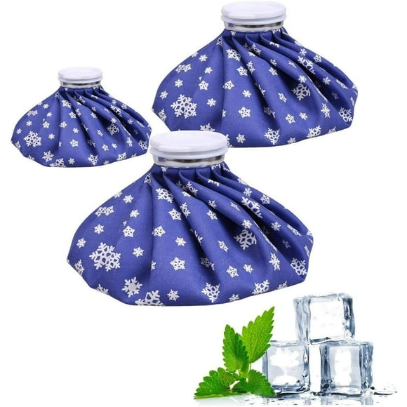 Ice Pack, THE 3 Pack [15cm, 23cm, 28cm] Reusable Hot Cold Ice Pack for Head, Back, Neck, Shoulder, Waist, Leg, Knee, Sports Injuries Pain Relief, Deep Blue