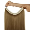 thumbnail image 3 of SHCKE Invisible Wire Hair Extensions 22 Inch Straight Hair Extensions Secure Fish Line Extensions Synthetic Hairpiece with Removable Secure Clips Ginger Brown Mix Bleach Blonde, 3 of 6