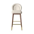 thumbnail image 5 of Home Square 30.3" Mid-Century Velvet Barstool in Cream - Set of 3, 5 of 7