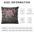 thumbnail image 5 of Qinduosi Decorative Throw Pillow Cover for Couch Sofa, Floral Pattern with Pink Roses Embroidered Flowers on Black Home Decor Pillow Case Inch, 5 of 5