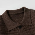 thumbnail image 6 of Men's Sweater Coat Lapel Collar Long Sleeve Button Down Color Block Solid Cardigan Jacket Coffee M, 6 of 8