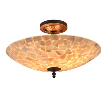 CHLOE Lighting CROWN Mosaic-Style 2 Light Semi-Flush Ceiling Fixture 16