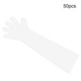 thumbnail image 1 of Guantes desechables de brazo largo, guantes de película plástica para cocinar, limpieza, granja, 50 piezas, color blanco Scienceny AF0103-01B, 1 of 6