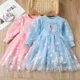thumbnail image 2 of Vestido de princesa Elsa de Disney para niña, ropa de primavera y otoño de manga larga, vestido de gasa para niños, vestido de fiesta de cumpleaños de Elsa de Frozen, 2 of 5