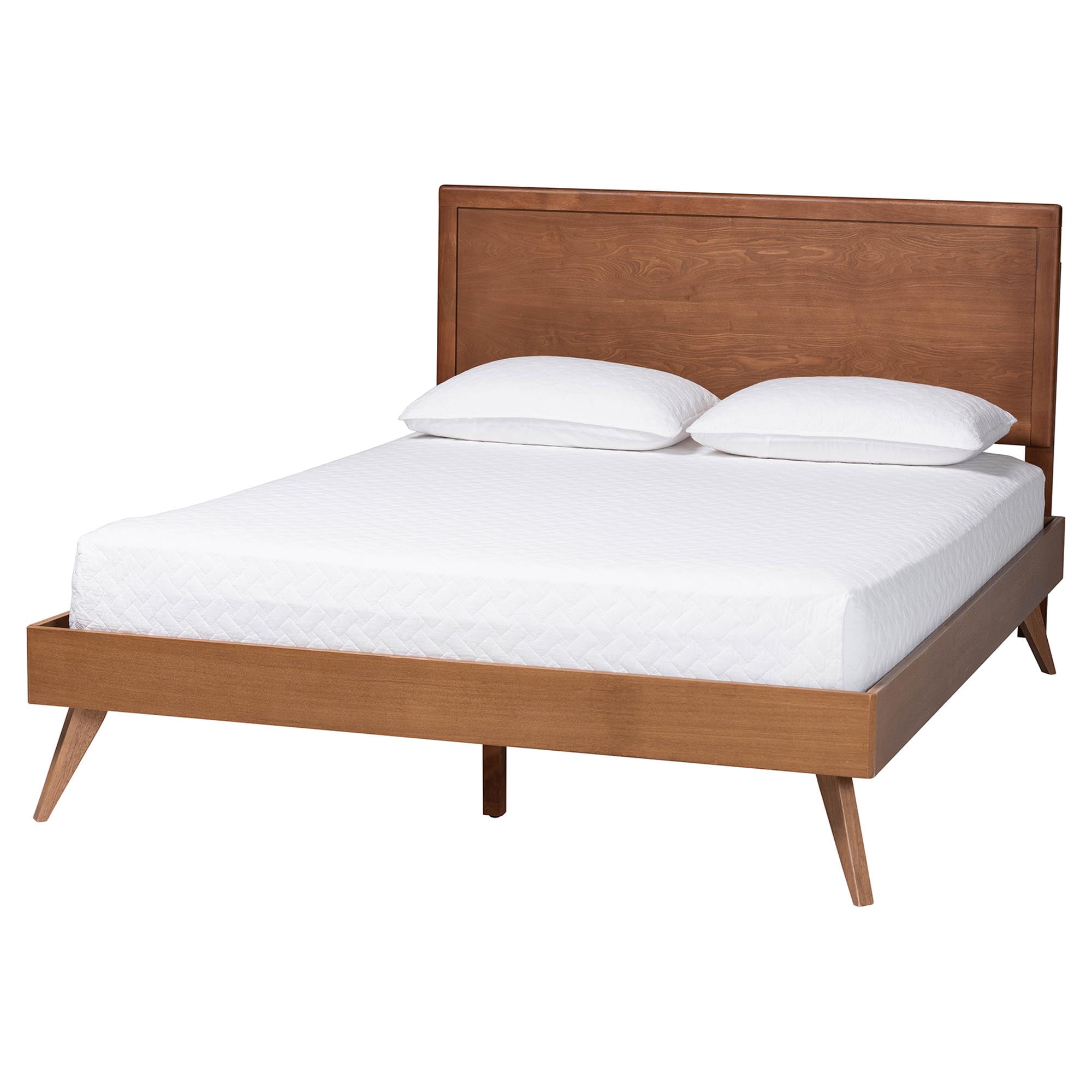 Baxton Studio Jiro Mid-Century Platform Bed, Queen, Ash Walnut