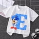 thumbnail image 3 of Nuevas camisetas de Sonics para niños, camisetas gráficas con letras en inglés de dibujos animados, lindas camisetas casuales de manga corta para niños, ropa para niños 2024, 3 of 5