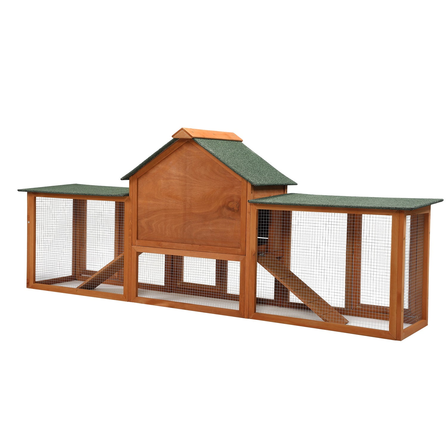 Pefilos 83" Large Rabbit Hutch Indoor and Outdoor Wooden Bunny Cage for Small Animals Pet House, Orange Pefilos 83" Large Rabbit Hutch Indoor and Outdoor Wooden Bunny Cage for Small Animals Pet House, Orange