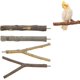 thumbnail image 2 of Juego de 4 perchas para pájaros, perchas tipo jaula, juguetes de madera para pájaros, juguetes para periquitos, accesorios, 2 formas, con 8 arandelas y 4 tuercas de mariposa, para loros y pájaros, 2 of 5